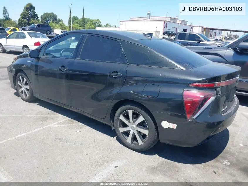 2017 Toyota Mirai VIN: JTDBVRBD6HA003103 Lot: 42207055