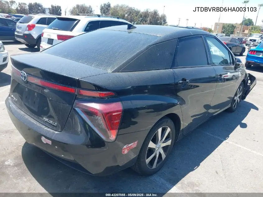 2017 Toyota Mirai VIN: JTDBVRBD6HA003103 Lot: 42207055