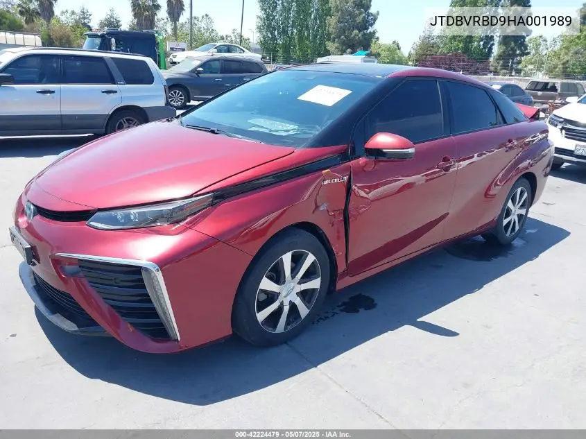 2017 Toyota Mirai VIN: JTDBVRBD9HA001989 Lot: 42224479