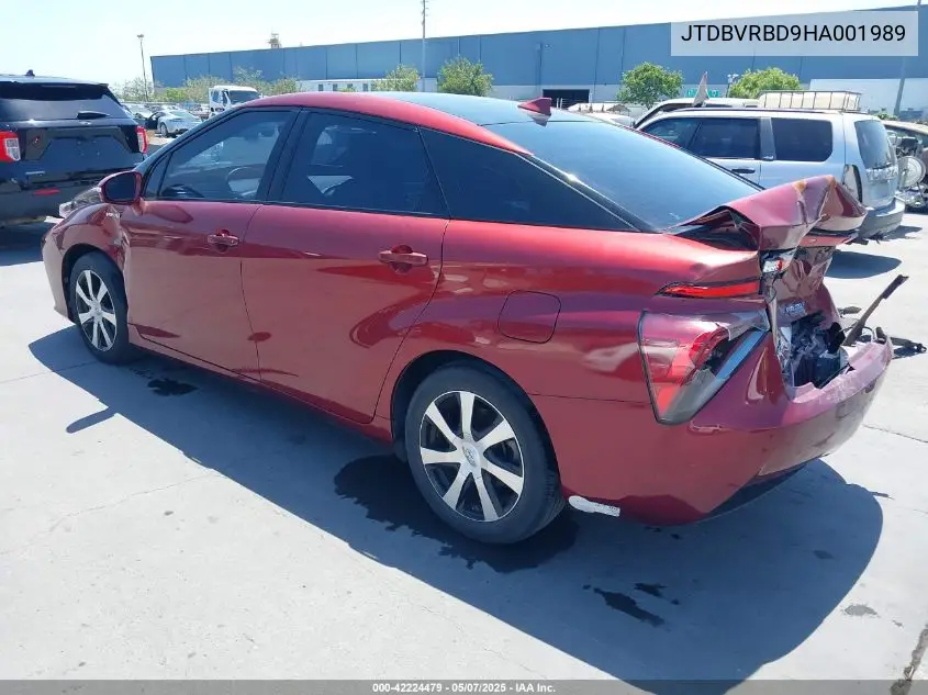 2017 Toyota Mirai VIN: JTDBVRBD9HA001989 Lot: 42224479