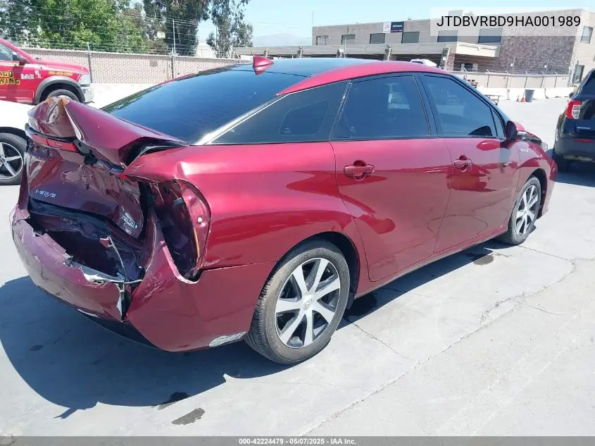 2017 Toyota Mirai VIN: JTDBVRBD9HA001989 Lot: 42224479