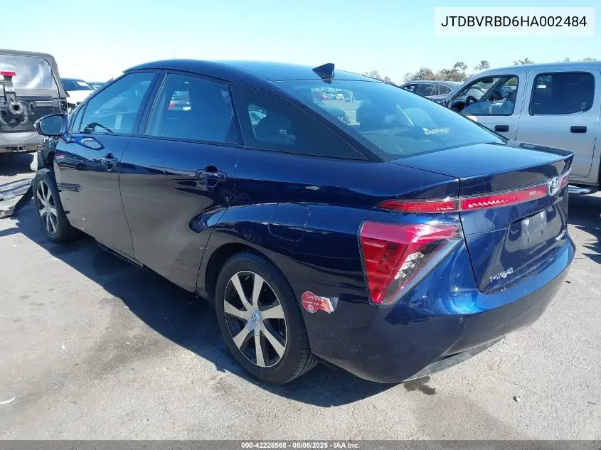 2017 Toyota Mirai VIN: JTDBVRBD6HA002484 Lot: 42228568