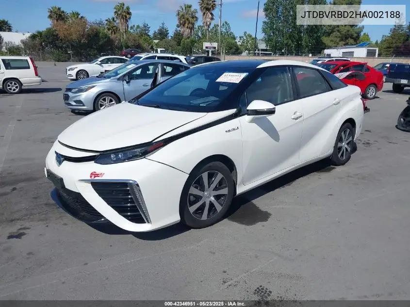 2017 Toyota Mirai VIN: JTDBVRBD2HA002188 Lot: 42346951