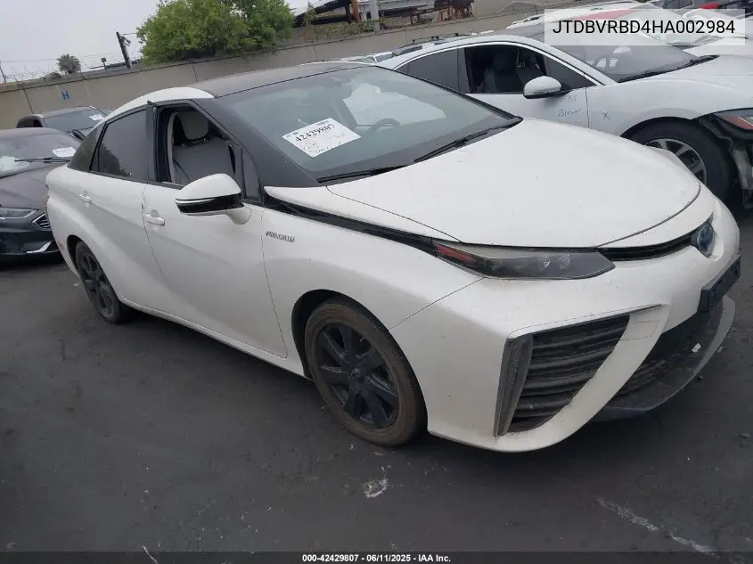 2017 Toyota Mirai VIN: JTDBVRBD4HA002984 Lot: 42429807