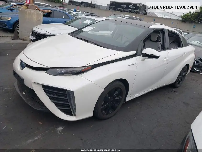 2017 Toyota Mirai VIN: JTDBVRBD4HA002984 Lot: 42429807