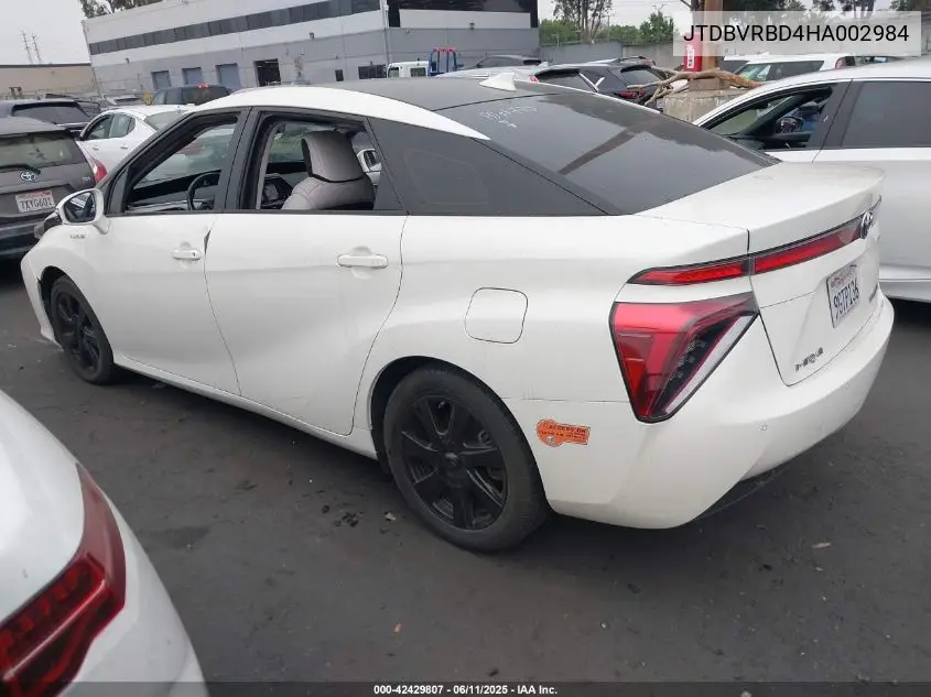 2017 Toyota Mirai VIN: JTDBVRBD4HA002984 Lot: 42429807
