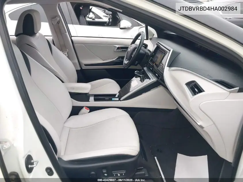 2017 Toyota Mirai VIN: JTDBVRBD4HA002984 Lot: 42429807