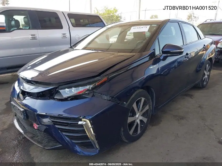 2017 Toyota Mirai VIN: JTDBVRBD1HA001520 Lot: 42442874