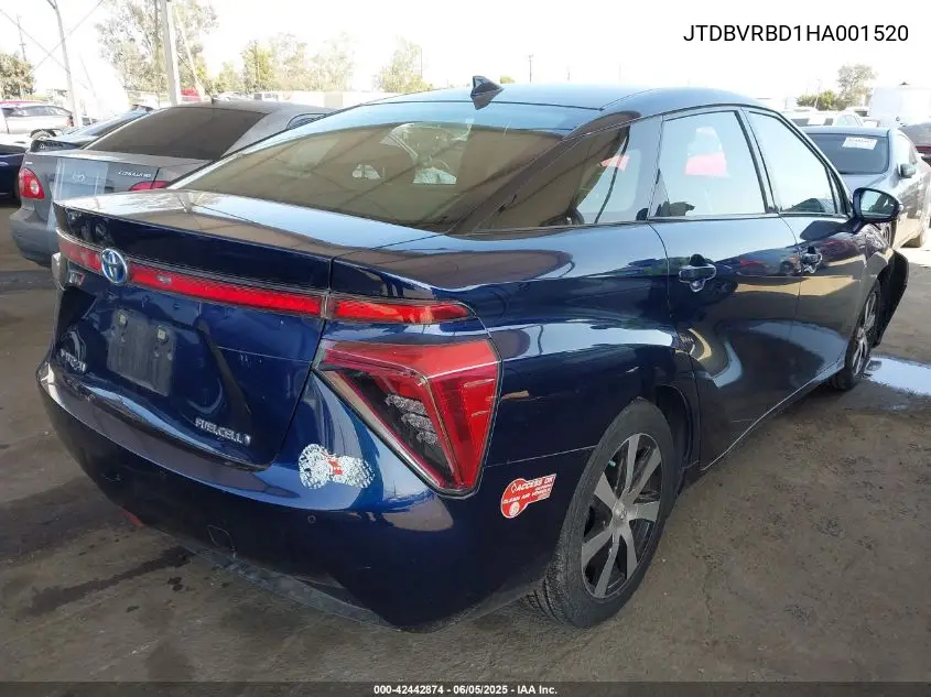 2017 Toyota Mirai VIN: JTDBVRBD1HA001520 Lot: 42442874