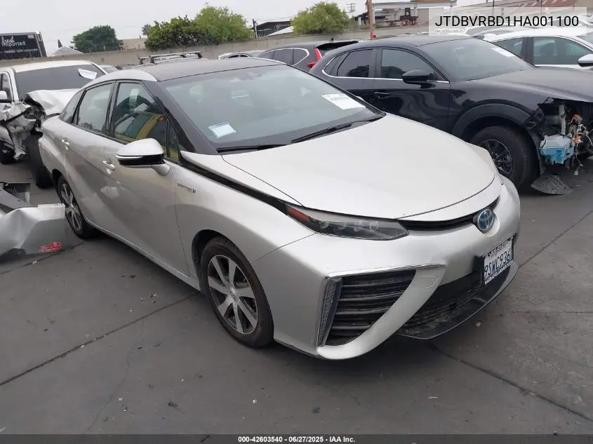 2017 Toyota Mirai VIN: JTDBVRBD1HA001100 Lot: 42603540