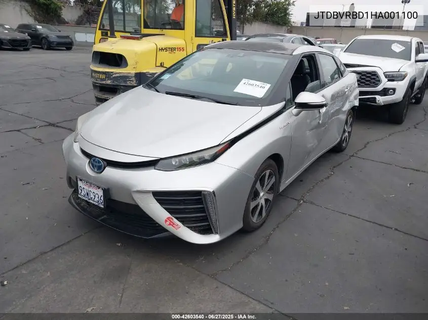 2017 Toyota Mirai VIN: JTDBVRBD1HA001100 Lot: 42603540
