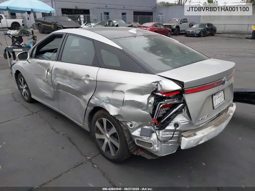 2017 Toyota Mirai VIN: JTDBVRBD1HA001100 Lot: 42603540