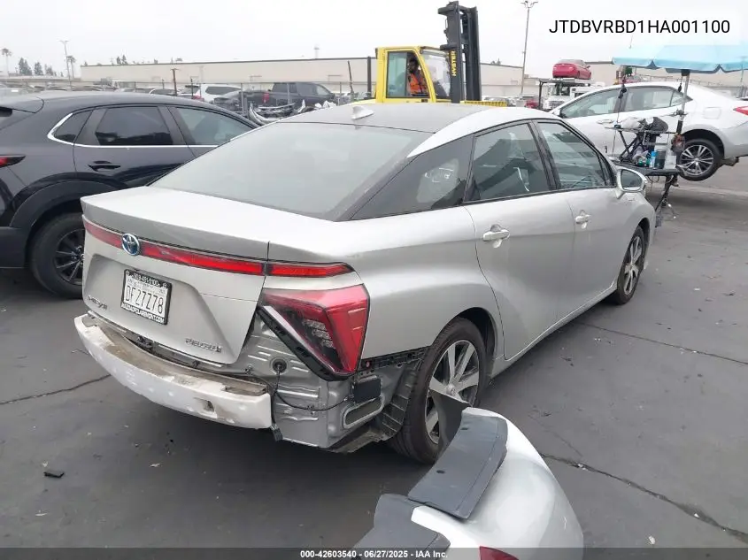 2017 Toyota Mirai VIN: JTDBVRBD1HA001100 Lot: 42603540