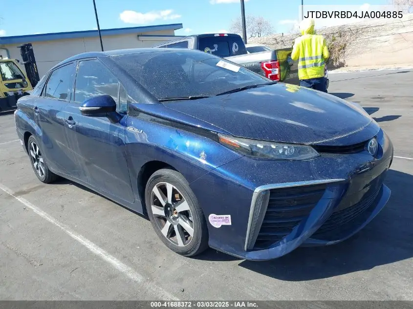 2018 Toyota Mirai VIN: JTDBVRBD4JA004885 Lot: 41688372