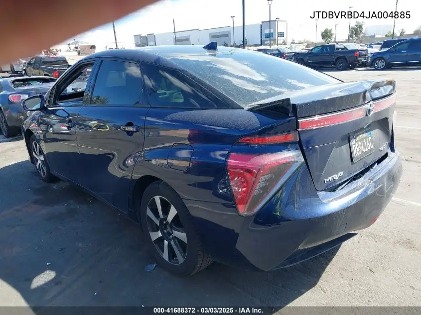 2018 Toyota Mirai VIN: JTDBVRBD4JA004885 Lot: 41688372
