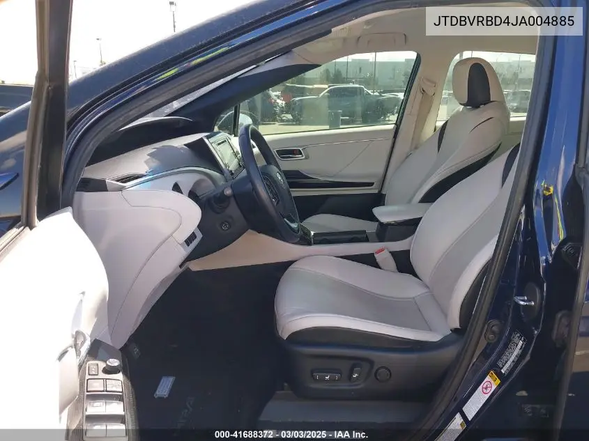 2018 Toyota Mirai VIN: JTDBVRBD4JA004885 Lot: 41688372