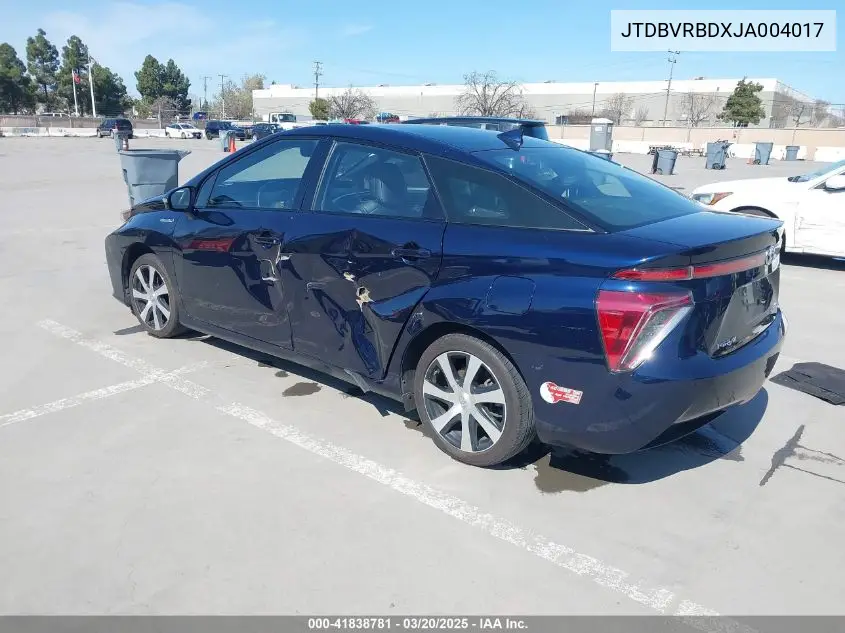 2018 Toyota Mirai VIN: JTDBVRBDXJA004017 Lot: 41838781
