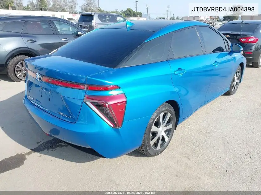 2018 Toyota Mirai VIN: JTDBVRBD4JA004398 Lot: 42077376