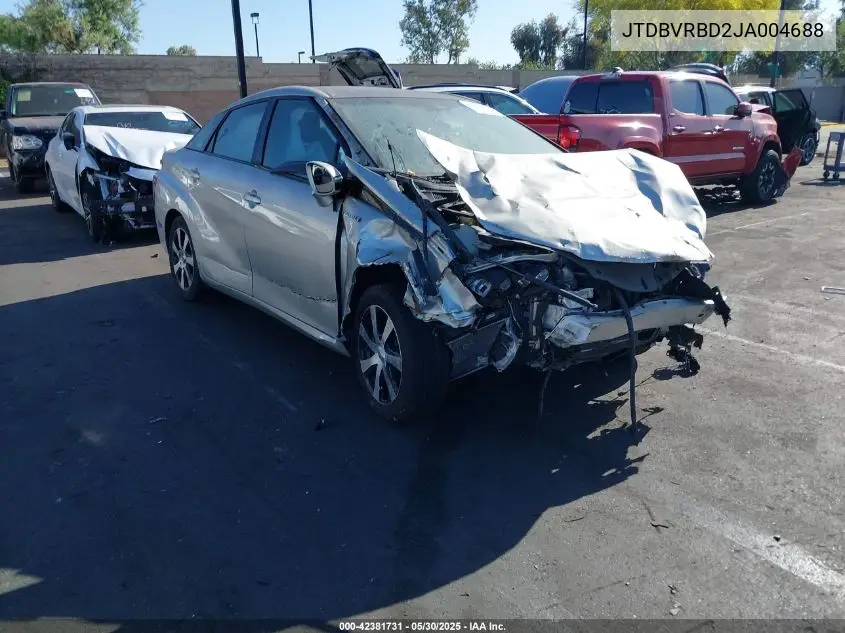 2018 Toyota Mirai VIN: JTDBVRBD2JA004688 Lot: 42381731