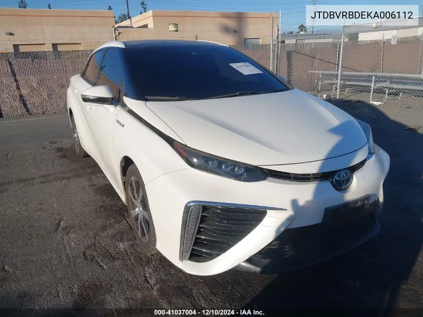 2019 Toyota Mirai VIN: JTDBVRBDEKA006112 Lot: 41037004