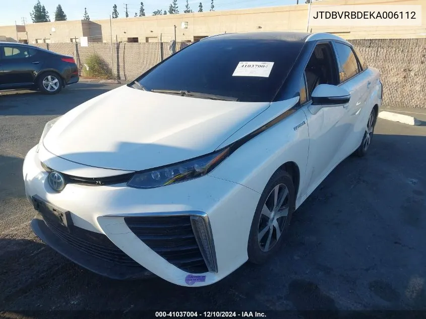 2019 Toyota Mirai VIN: JTDBVRBDEKA006112 Lot: 41037004