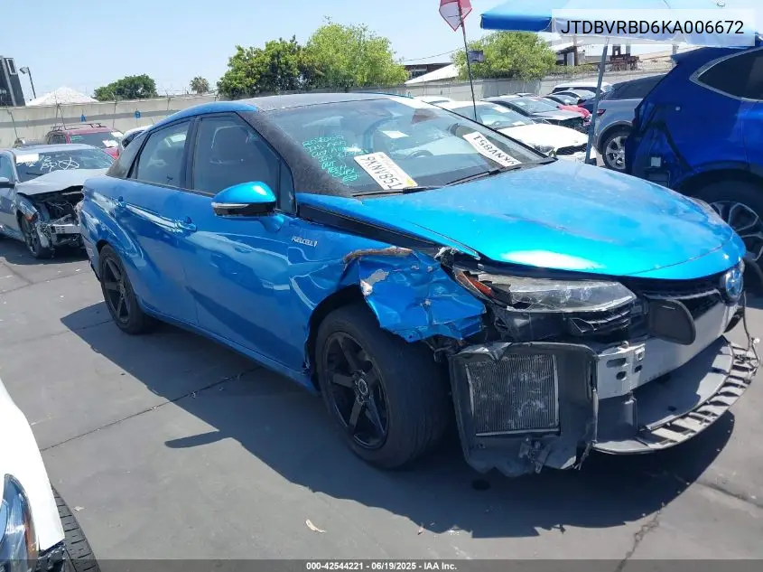 2019 Toyota Mirai VIN: JTDBVRBD6KA006672 Lot: 42544221