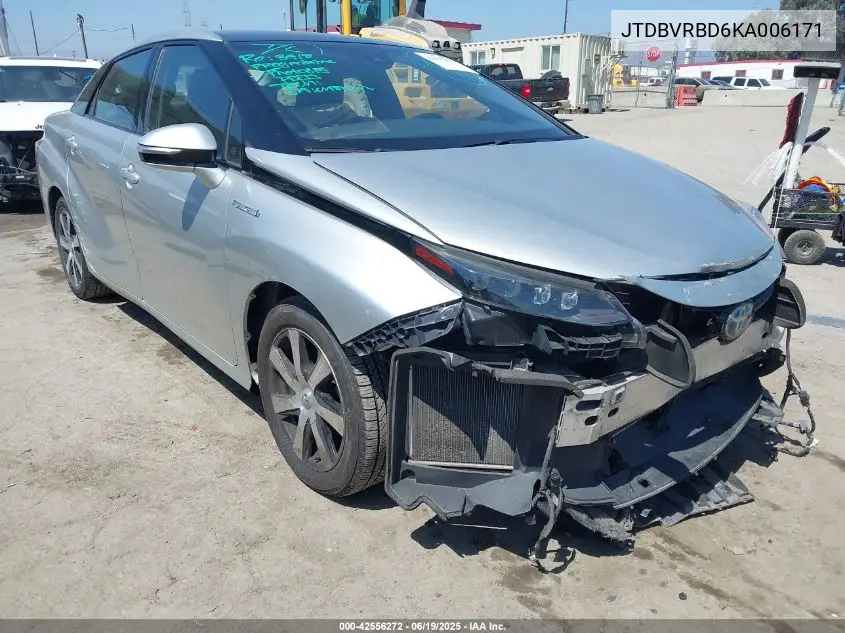 2019 Toyota Mirai VIN: JTDBVRBD6KA006171 Lot: 42556272