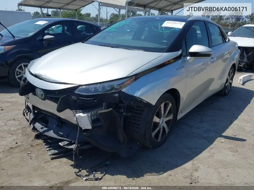 2019 Toyota Mirai VIN: JTDBVRBD6KA006171 Lot: 42556272