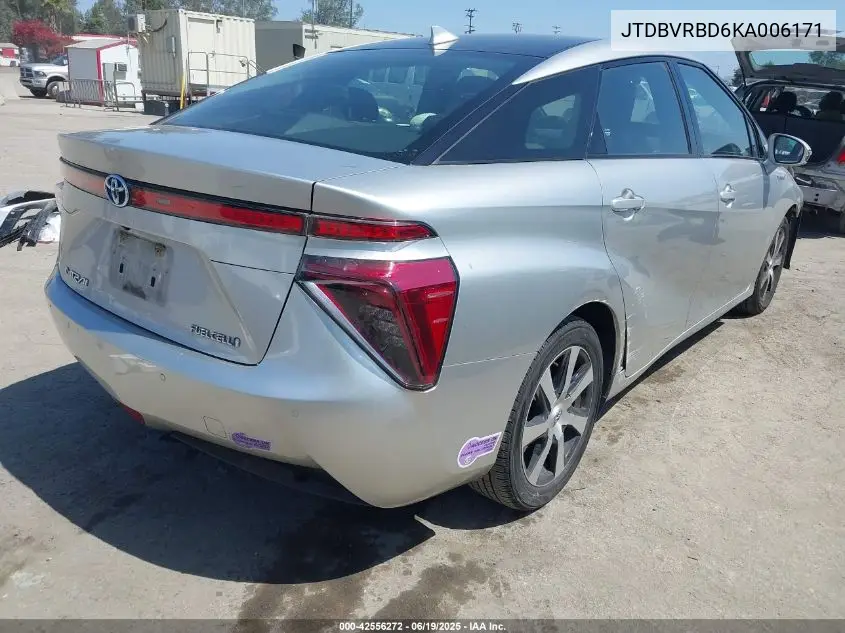 2019 Toyota Mirai VIN: JTDBVRBD6KA006171 Lot: 42556272
