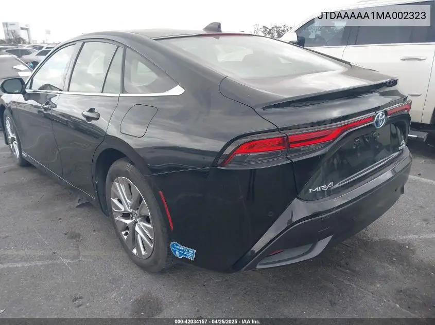 2021 Toyota Mirai Xle VIN: JTDAAAAA1MA002323 Lot: 42034157