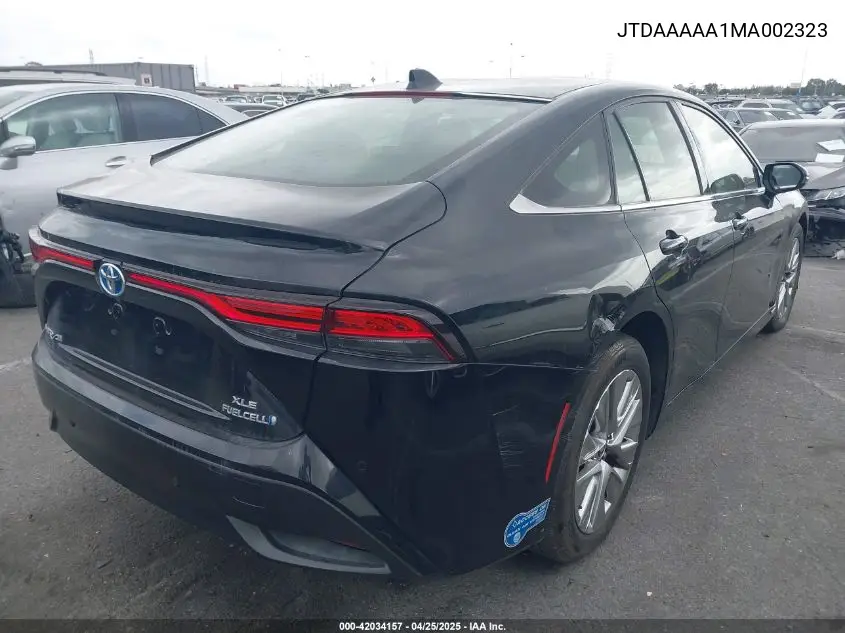 2021 Toyota Mirai Xle VIN: JTDAAAAA1MA002323 Lot: 42034157