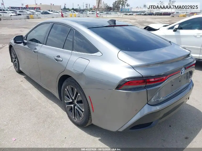 2021 Toyota Mirai Limited VIN: JTDAAAAA7MA002925 Lot: 42227628