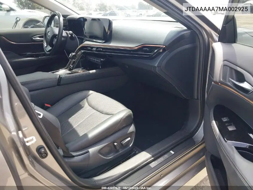2021 Toyota Mirai Limited VIN: JTDAAAAA7MA002925 Lot: 42227628