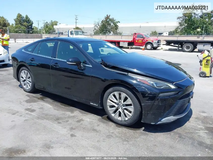 2021 Toyota Mirai Xle VIN: JTDAAAAA9MA003221 Lot: 42571077