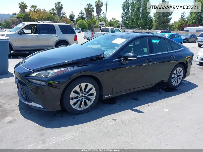 2021 Toyota Mirai Xle VIN: JTDAAAAA9MA003221 Lot: 42571077
