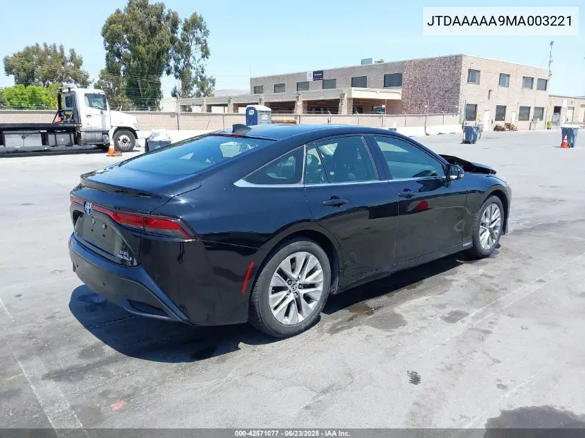 2021 Toyota Mirai Xle VIN: JTDAAAAA9MA003221 Lot: 42571077