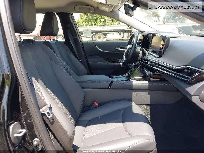 2021 Toyota Mirai Xle VIN: JTDAAAAA9MA003221 Lot: 42571077