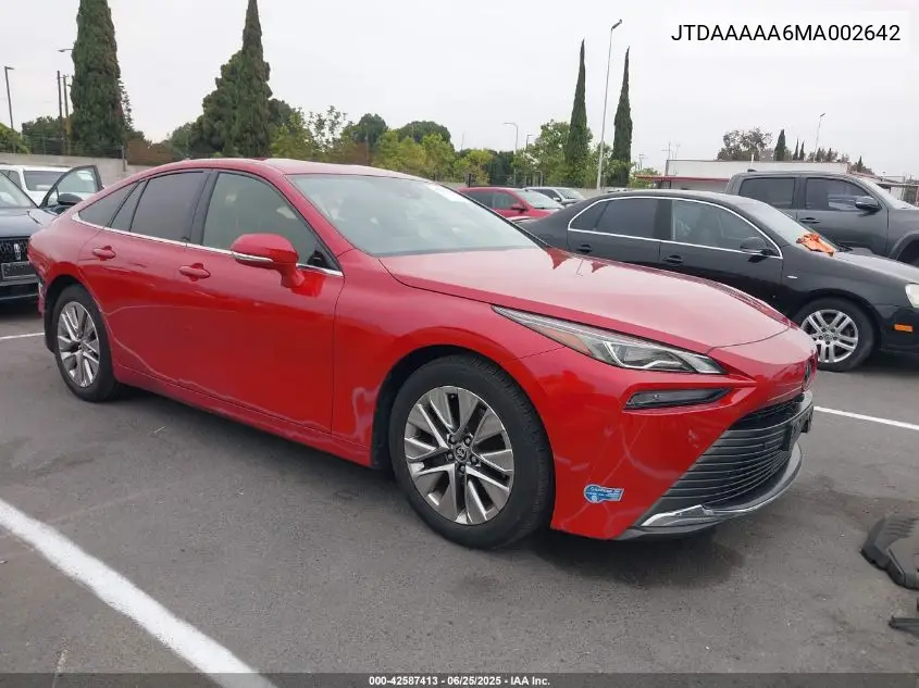 2021 Toyota Mirai Xle VIN: JTDAAAAA6MA002642 Lot: 42587413