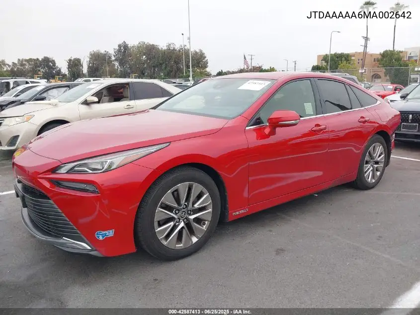 2021 Toyota Mirai Xle VIN: JTDAAAAA6MA002642 Lot: 42587413