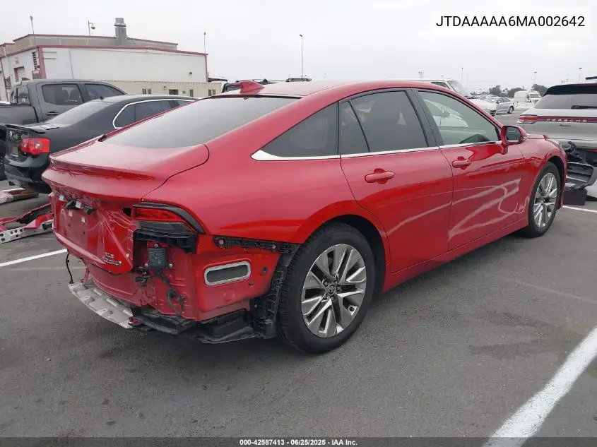 2021 Toyota Mirai Xle VIN: JTDAAAAA6MA002642 Lot: 42587413