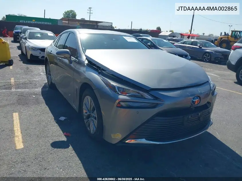 2021 Toyota Mirai Xle VIN: JTDAAAAA4MA002865 Lot: 42628662