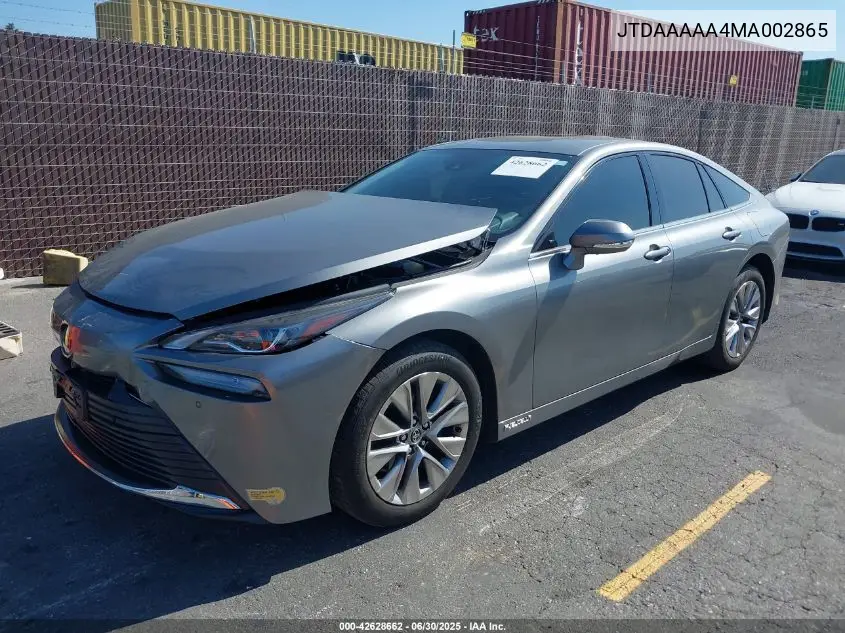 2021 Toyota Mirai Xle VIN: JTDAAAAA4MA002865 Lot: 42628662