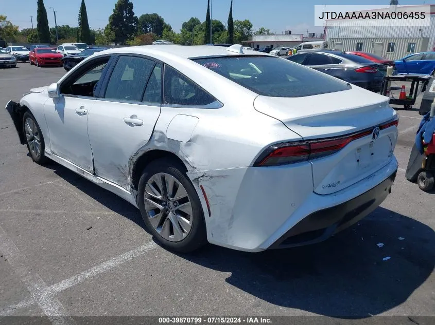 2022 Toyota Mirai Xle VIN: JTDAAAAA3NA006455 Lot: 39870799