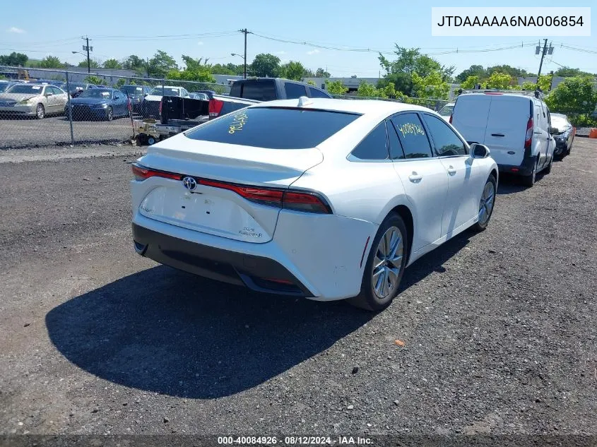 2022 Toyota Mirai Xle VIN: JTDAAAAA6NA006854 Lot: 40084926