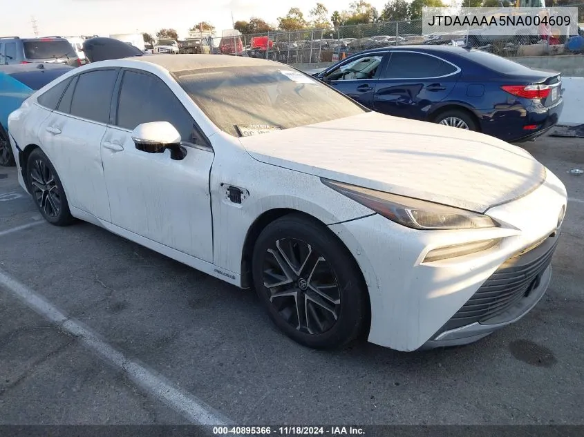 2022 Toyota Mirai Limited VIN: JTDAAAAA5NA004609 Lot: 40895366