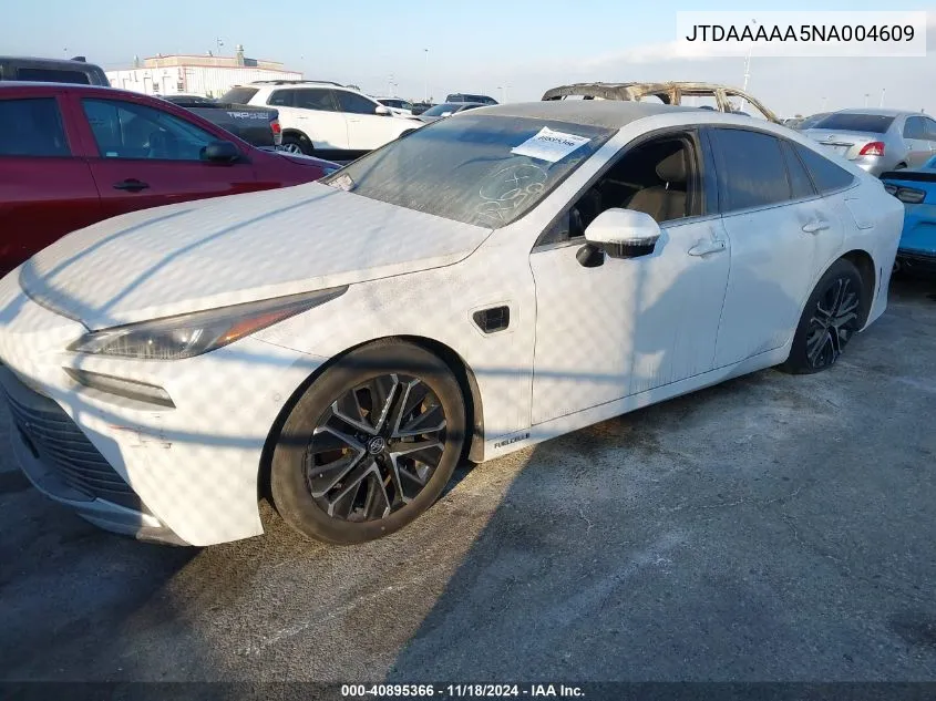 2022 Toyota Mirai Limited VIN: JTDAAAAA5NA004609 Lot: 40895366