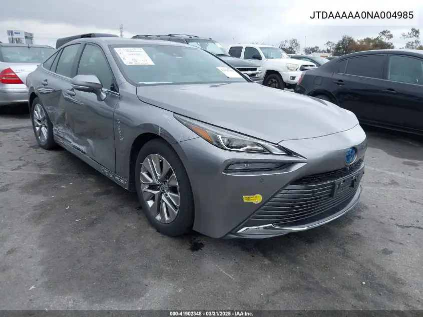 2022 Toyota Mirai Xle VIN: JTDAAAAA0NA004985 Lot: 41902348