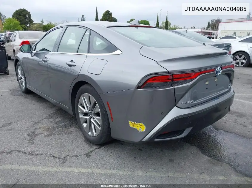 2022 Toyota Mirai Xle VIN: JTDAAAAA0NA004985 Lot: 41902348