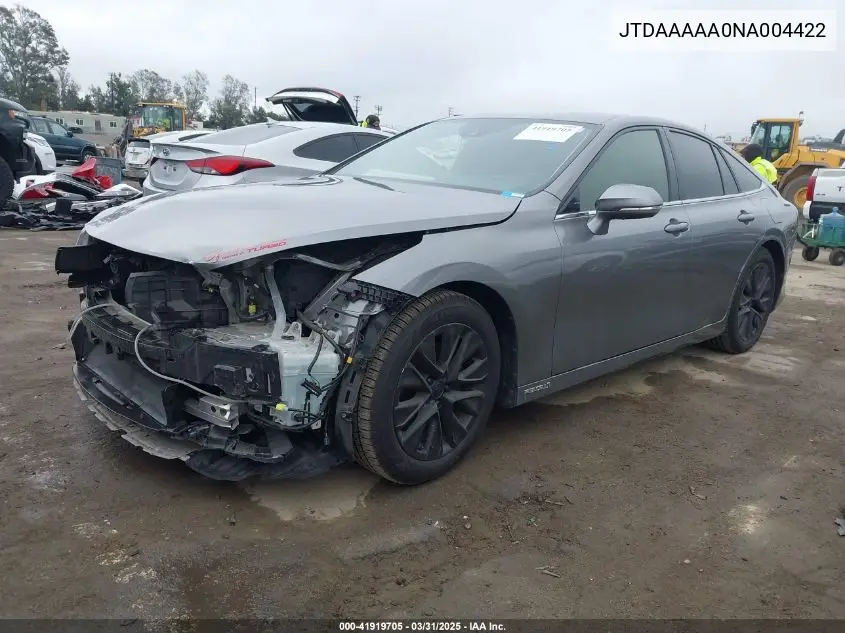 2022 Toyota Mirai Xle VIN: JTDAAAAA0NA004422 Lot: 41919705