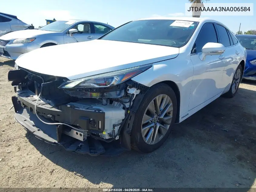 2022 Toyota Mirai Xle VIN: JTDAAAAA3NA006584 Lot: 42153328